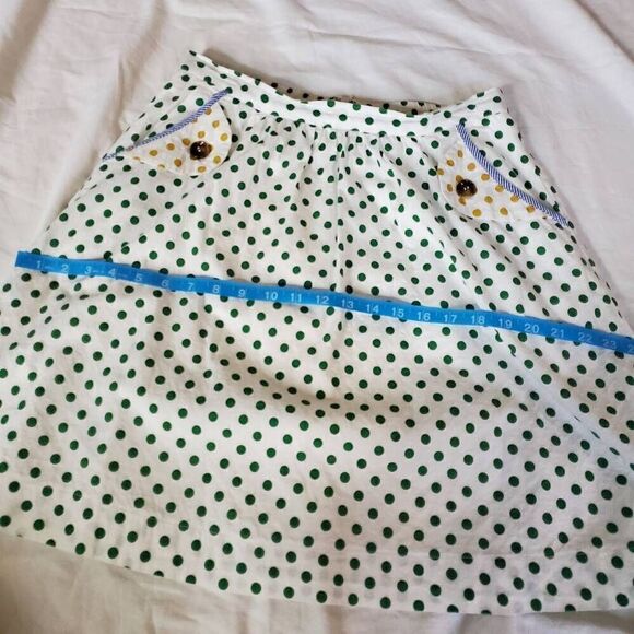 Tulip White Polkadot Cotton Blend Skirt - Size Large - Picture 11 of 15
